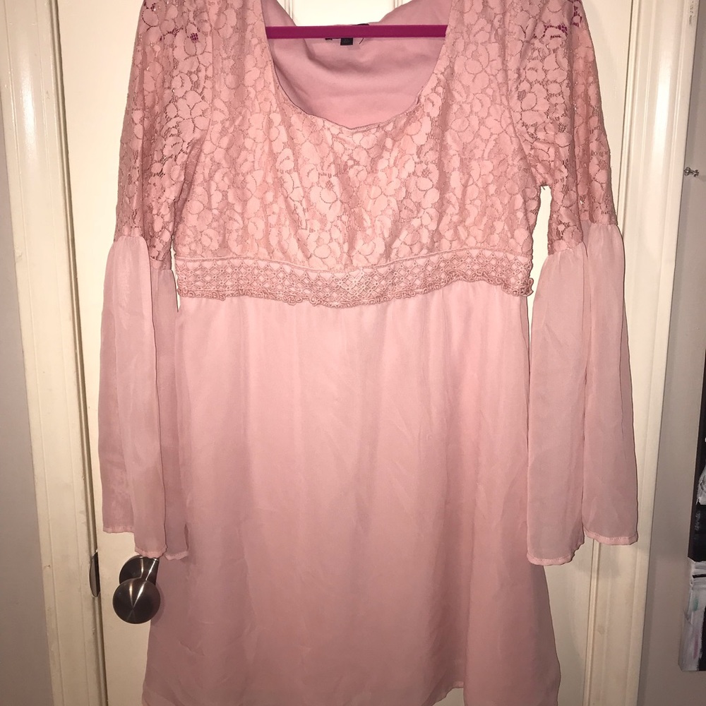 Dress with bell sleeves
